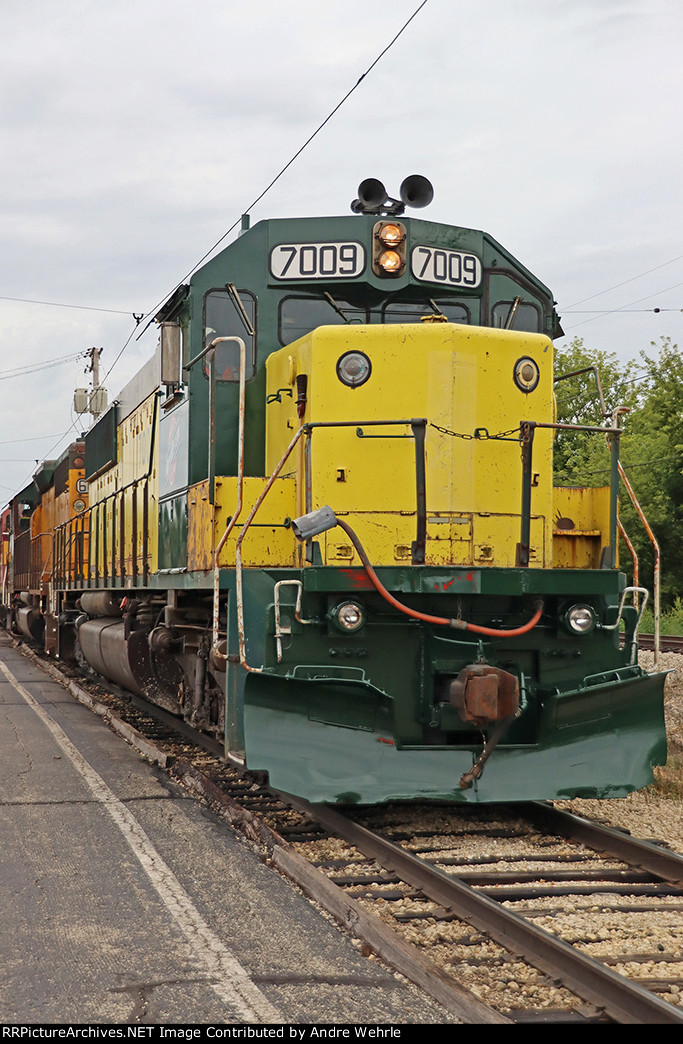 CNW 7009 about ready to blast off with the last train of Diesel Days 2023